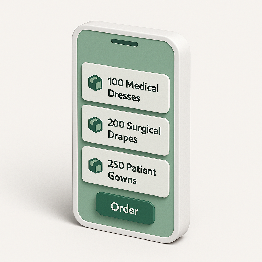 Bulk Order Medical Linens on Phone